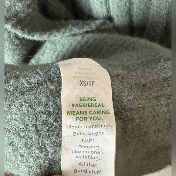Aerie Ribbed Knit Crewneck Sweater Women’s XS Green Pullover Long Sleeve Cozy - Picture 6 of 7